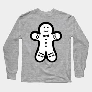 Gingerbread Man (black & white) Long Sleeve T-Shirt